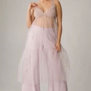 Pale purple lavender By Anthropologie tulle dot spaghetti strap  NWT